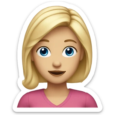 A blond girl around 37 years old, blue eyes and is a loud elementary teacher sticker