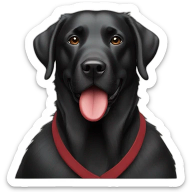 A black Labrador lick a man's with red beard face sticker