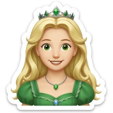 Ozma from the Wizard of Oz with long blonde hair, green outfit sticker