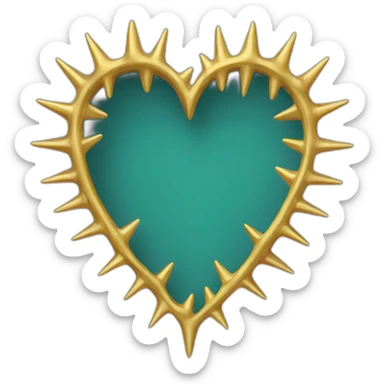 gold spiky vine heart border sticker