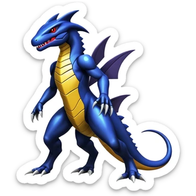 Shiny Exotic Colorful epic Salandit-Garchomp-Genesect-Miraidon-Koraidon-Fakémon-hybrid-creature (full body)  sticker