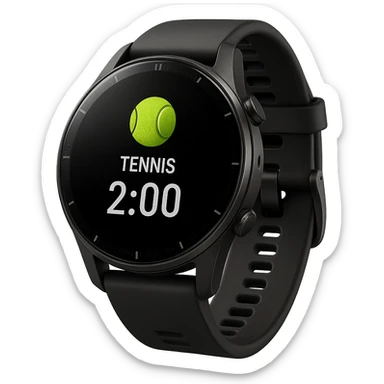 smartwatch con modalità attiva di tennis che segna 2 ore di tennis, REALISTICA 4K sticker
