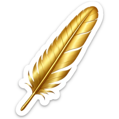 Create a beautiful golden feather sticker