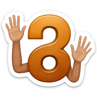 🤷🏻‍♂️ number 6 in left hand and number 7 in the right hand sticker