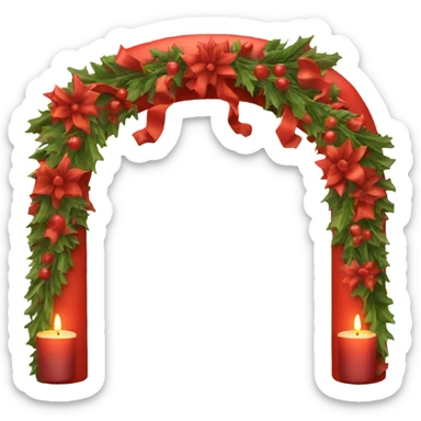 Red Christmas candle arch   sticker