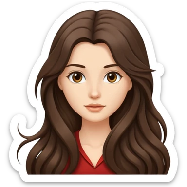 Brunette model with long flowing hair sticker