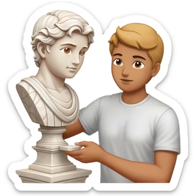 Emoji of a sculptor sticker