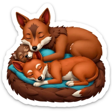 Xoloitzcuintle Dog sleeping with red wolf sticker