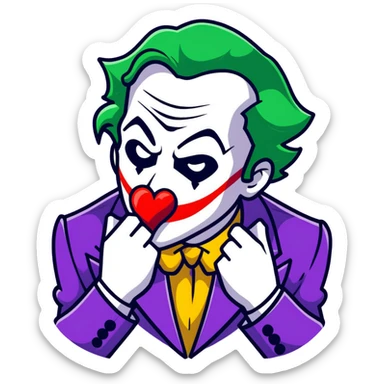 Joker breaking a heart sticker