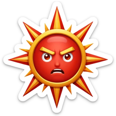 Rayos sentellas con furia rojo que exprese molesta  sticker