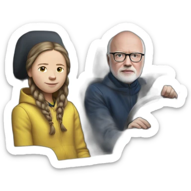 greta Thunberg in car with frans timmermans sticker