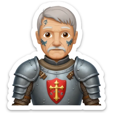 elderly tattooed knight, tattooed shoulder sticker