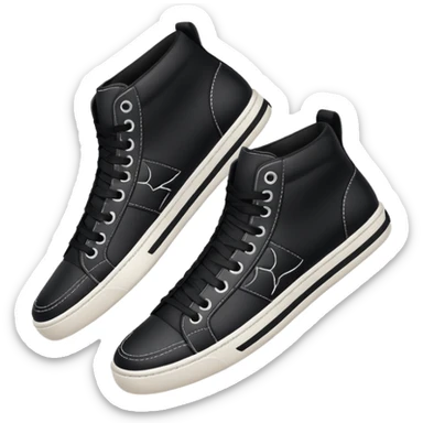 an ios genmoji for pair of black mid top sneakers sticker