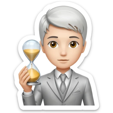 future Explorer with futuristic sandglass sticker