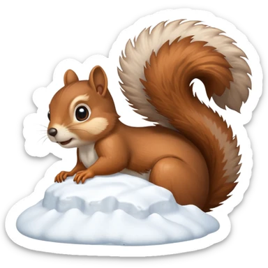 squirrel poking its head out snow sticker