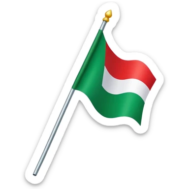 “A flag with a red top, a white stripe in the middle, and a green bottom.” sticker