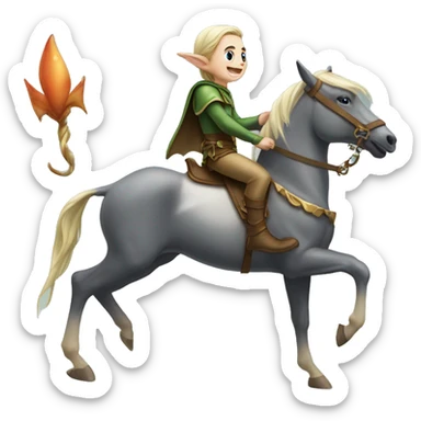 elfe chevauchant un dauphin sticker