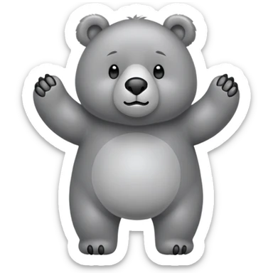 Oso perezoso de color gris de medio cuerpo con garras  sticker