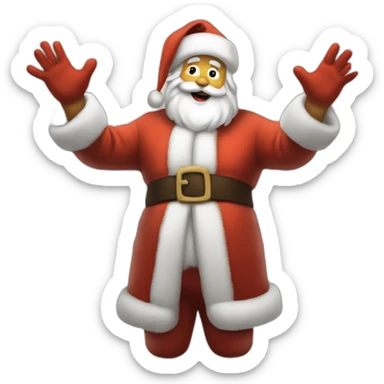Full height Actively gesturing with hands pale skin Santa Claus sticker