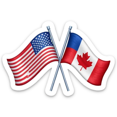 USA & CANADA flag sticker
