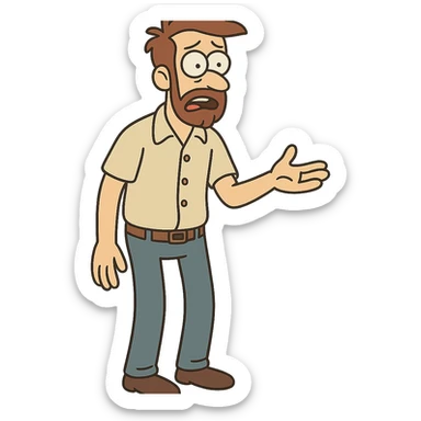 western cartoon style man sticker
