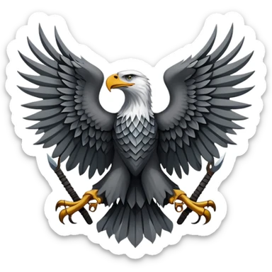 Game of thrones style eagle square picture frame  Sigil with Stark Colors sticker