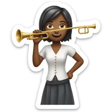 Fille qui joue de la flûte à bec sticker