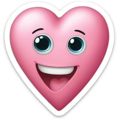 Heart with a sweet face with arms and legs coming out of it sticker