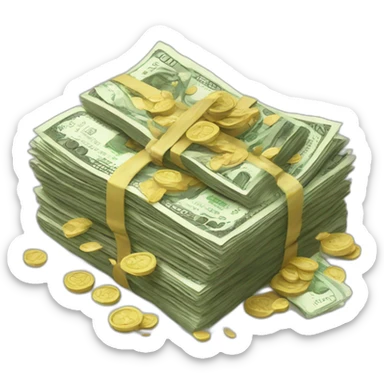 A pile of cash sticker