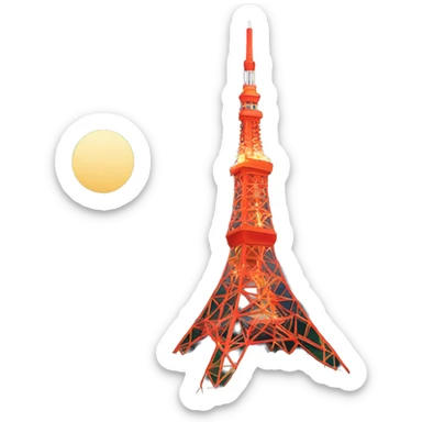 Tokyo Tower in the night sky  sticker