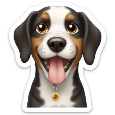 A postcard with a dog sticker