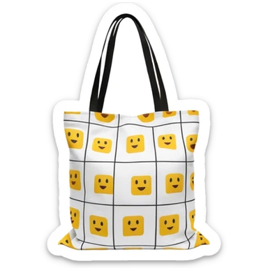 Una totebag aesthetic con cuadrados y blancos irregulares sticker
