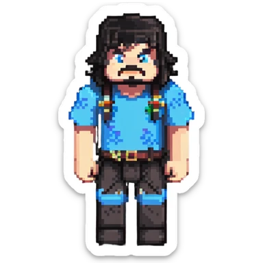 Jack Black as a Minecraft character sticker