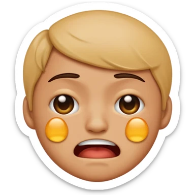 Tourne cet emoji 🤜 de -90 degrés et met le sur la bouche de cette emoji 😭 sticker