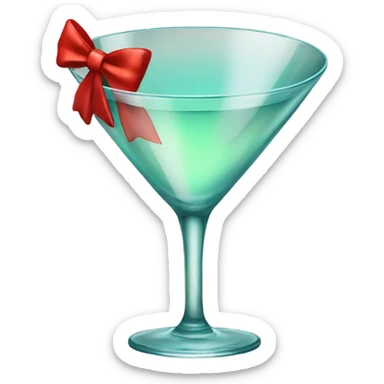 Martini glass with bow sticker