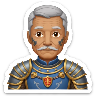 elderly tattooed knight, tattooed shoulder sticker