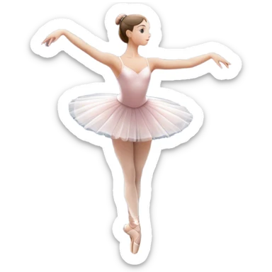 Icon for Ballet: a theater stage with silhouette of a ballerina in an elegant pose, surrounded by spotlight and stage lights. The icon should convey the grace and beauty of ballet, with focus on the dancer and the dramatic lighting. Transparent background. sticker