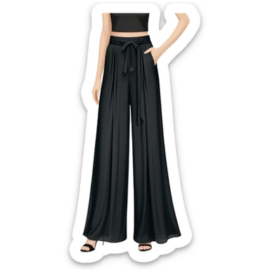 wide palazzo pants, flowing fabric, dramatic wide leg trousers, elegant women's pants, only the garment, no model sticker