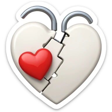 broken heart sticked together (divorce) with a clamp sticker