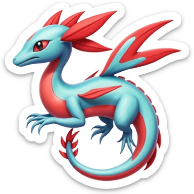 Meloetta-Milotic-Inteleon-Heliolisk-Helioptile-Salamence-Salandit-Latias-Fakémon-creature-hybrid sticker