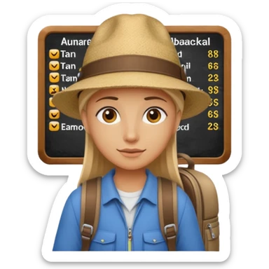 Traveler character with Looking toward a departure board  sticker