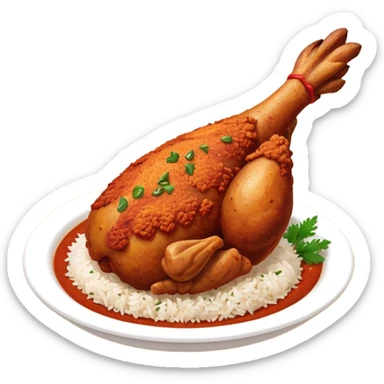 chickenwhole leg fry with  tandoori red masala rice sticker