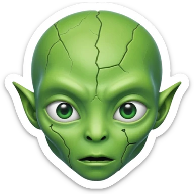 cracked face 👽 sticker