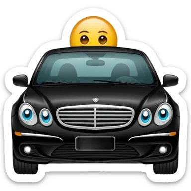 emoji stlinde olarak: siyah spoiler araba olmadan, gümüş direksiyon ve altın direksiyon yap sticker