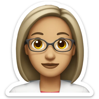 Light skin teacher with a black bob sticker