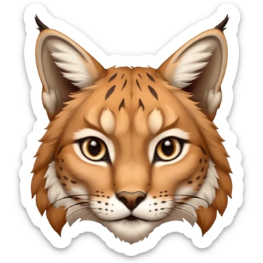 A high-resolution photo-realistic digital illustration of a majestic lynx, chest upward A high-resolution, photo-realistic digital illustration of a majestic young Eurasian lynx, shown from the shoulder upwards with lyx markings sticker