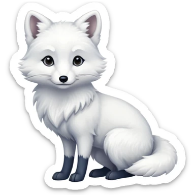 Realistic elegant lanky pretty Arctic Fox, full body sticker
