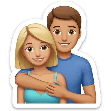 Man patting on his girlfriend  sticker