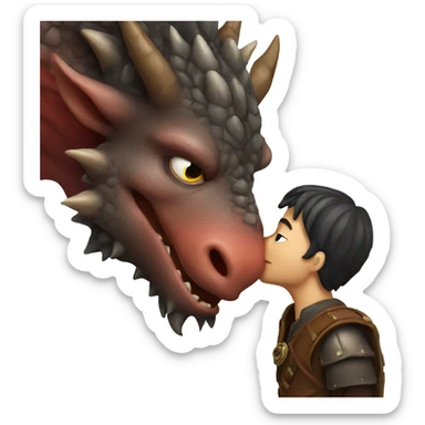 dragon kissing boar sticker