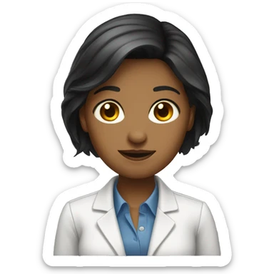 girl dark hair hr manager sticker